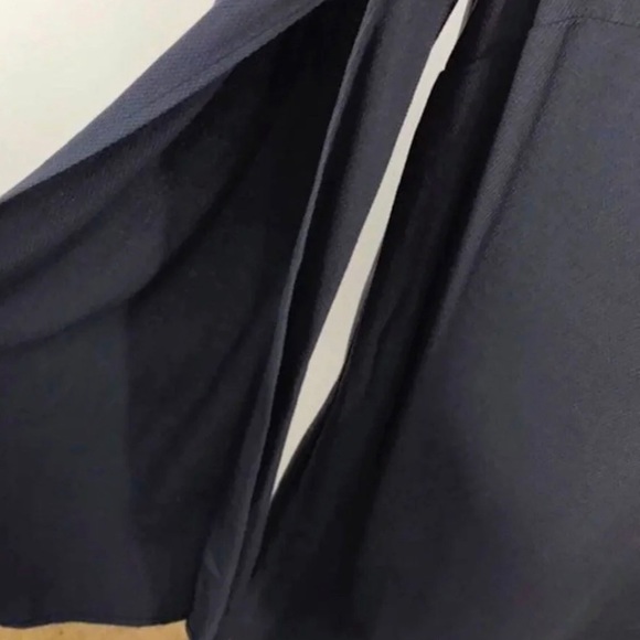 FREE PEOPLE Navy Blue Shift Cape Dress Split Long Sleeve Sz Sm EUC - Picture 6 of 11